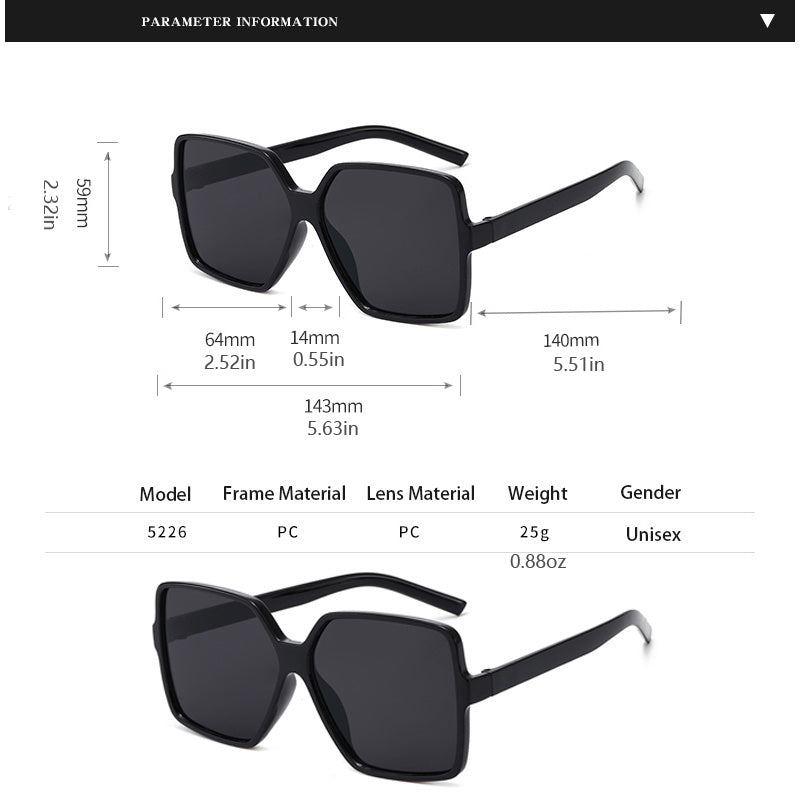 Oversized Square Sunglasses Men Women Polarized Gradient UV400