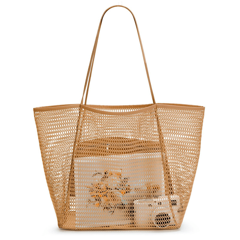 Minimalist Mesh Tote Shoulder Bag Lightweight Storage Bag