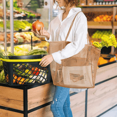 Minimalist Mesh Tote Shoulder Bag Lightweight Storage Bag