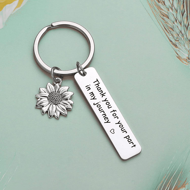 Sunflower Pendant Keychain Thank You For Your Part In My Journey