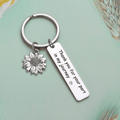Sunflower Pendant Keychain Thank You For Your Part In My Journey