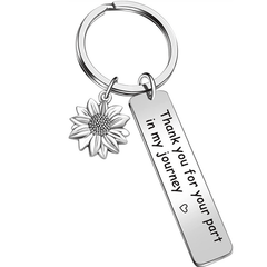 Sunflower Pendant Keychain Thank You For Your Part In My Journey