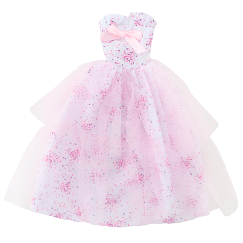 Pink Print Princess Party Gown Doll Accessories Gift
