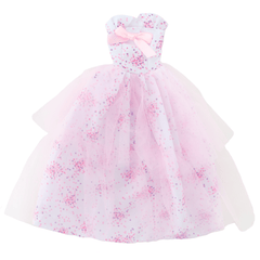 Pink Print Princess Party Gown Doll Accessories Gift