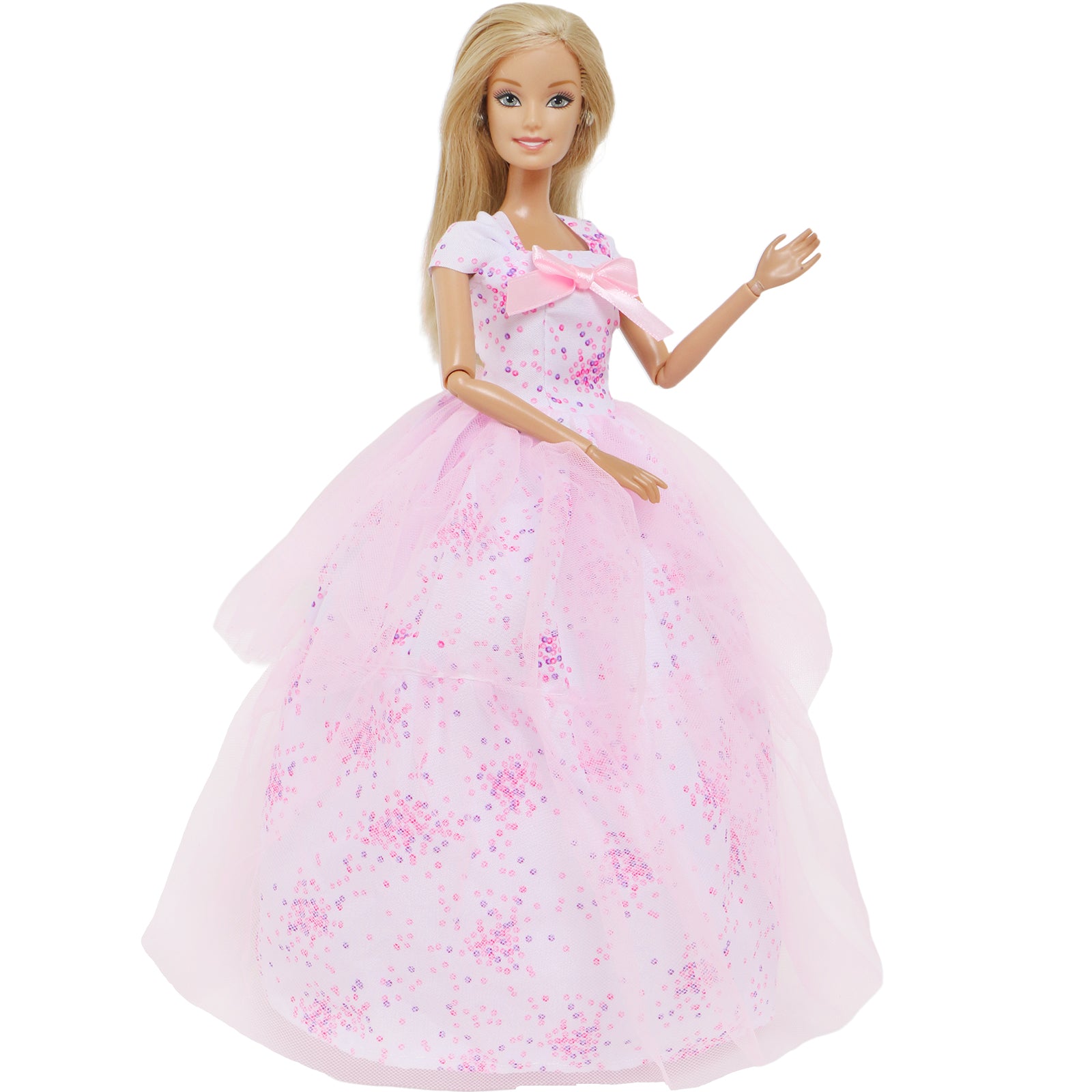 Pink Print Princess Party Gown Doll Accessories Gift