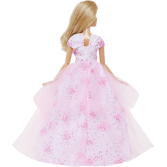 Pink Print Princess Party Gown Doll Accessories Gift