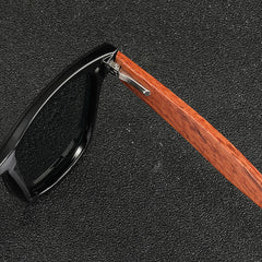 Mixed Lens Polarized Wood Frame Sunglasses