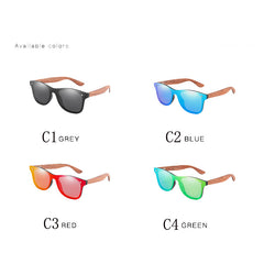 Mixed Lens Polarized Wood Frame Sunglasses