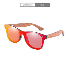 Mixed Lens Polarized Wood Frame Sunglasses