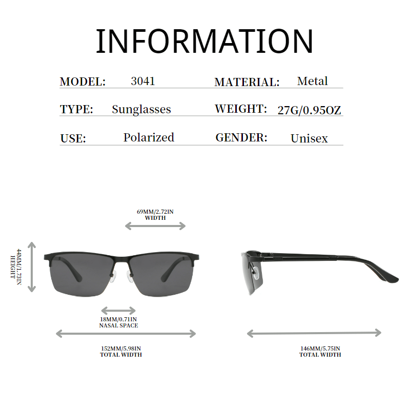 Men's Metal Driving Sunglasses Polarized UV400