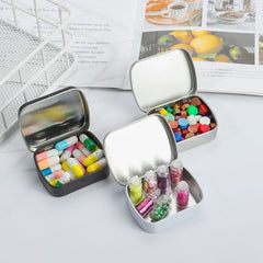 Mini Tin Box Metal Hinged Empty Tins With Lid Portable Rectangular Small Storage