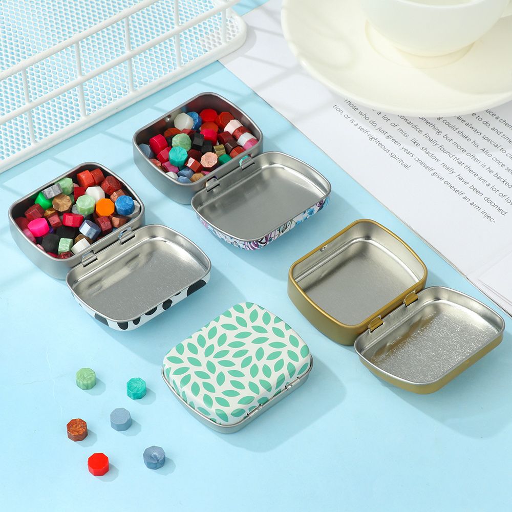 Mini Tin Box Metal Hinged Empty Tins With Lid Portable Rectangular Small Storage