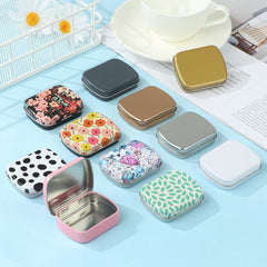 Mini Tin Box Metal Hinged Empty Tins With Lid Portable Rectangular Small Storage