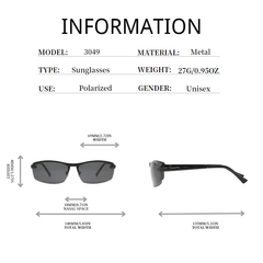 Men's Polarized Metal Frame Sunglasses UV400 Retro Business Eyewear