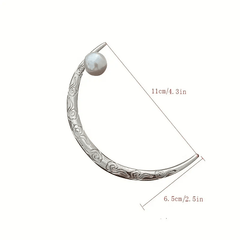 Moon Shape Alloy Hairpin Faux Pearl Head Jewelry