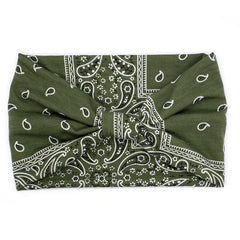 Women Knotted Turban Headband Elastic Non Slip Hairbands Floral