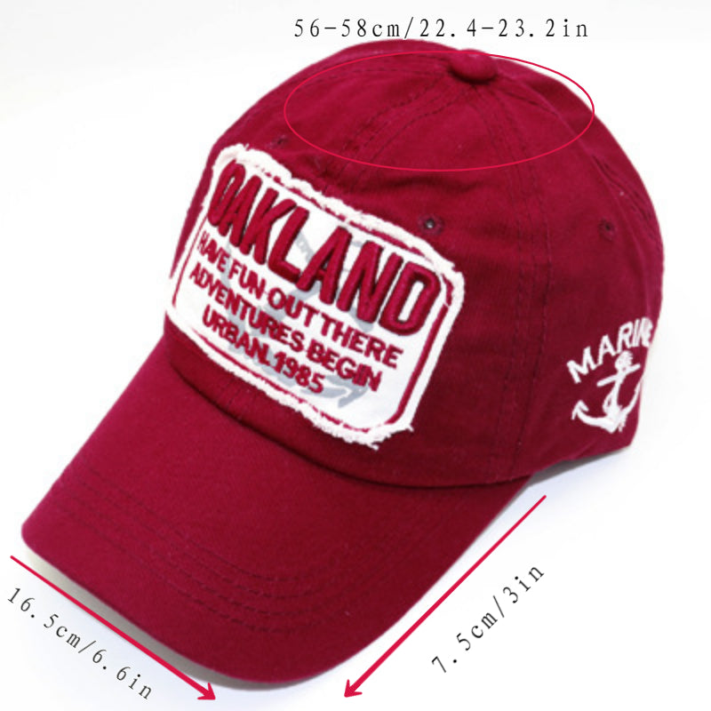 Embroidery Letter Baseball Cap Solid Snapback Hat Outdoor Sun Trucker Dad Hat