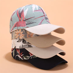 Leaf Print Casual Baseball Cap Lightweight Cotton Sun Hats Adjustable Sunscreen