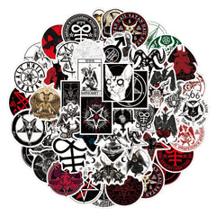 50pcs Unique Satan Inspired Decorative Stickers - Laptop, Refrigerator Decals