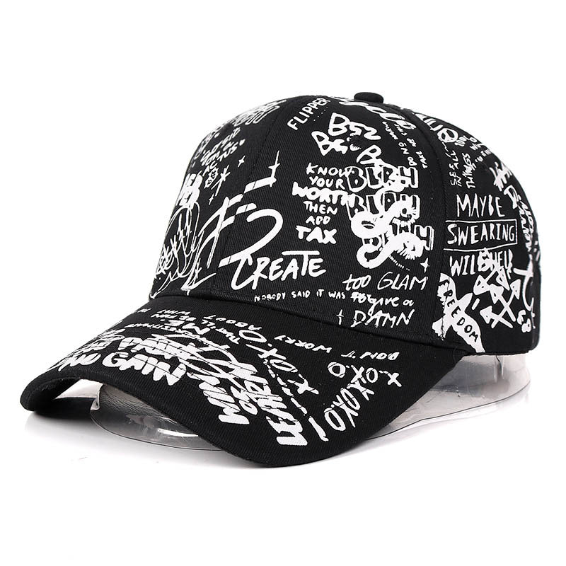 Letter Graffiti Baseball Cap Hip Hop Sunscreen Dad Hats