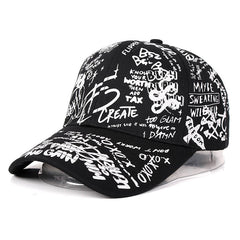 Letter Graffiti Baseball Cap Hip Hop Sunscreen Dad Hats