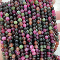 Rainbow Tourmaline Round Beads 6mm-10mm Candy Tourmaline Loose Beads