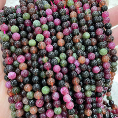 Rainbow Tourmaline Round Beads 6mm-10mm Candy Tourmaline Loose Beads