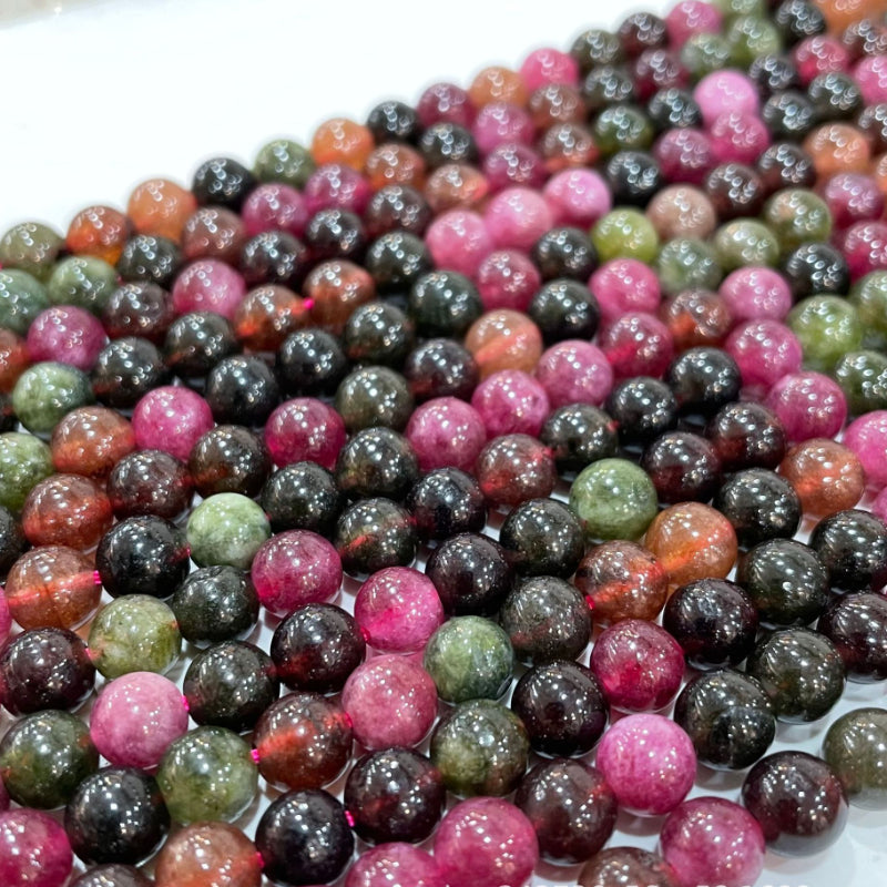 Rainbow Tourmaline Round Beads 6mm-10mm Candy Tourmaline Loose Beads