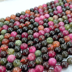 Rainbow Tourmaline Round Beads 6mm-10mm Candy Tourmaline Loose Beads