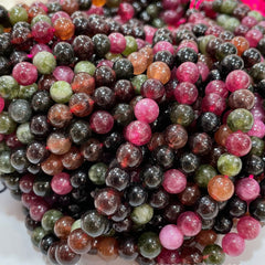 Rainbow Tourmaline Round Beads 6mm-10mm Candy Tourmaline Loose Beads