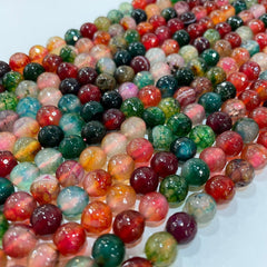 4-10mm Multifaceted Tourmaline Agate Beads for DIY Jewelry - Football Face Beads