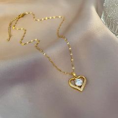 Sparkling Heart Love Necklace - Ideal Gift for Her