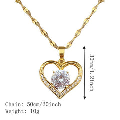 Sparkling Heart Love Necklace - Ideal Gift for Her