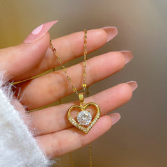 Sparkling Heart Love Necklace - Ideal Gift for Her