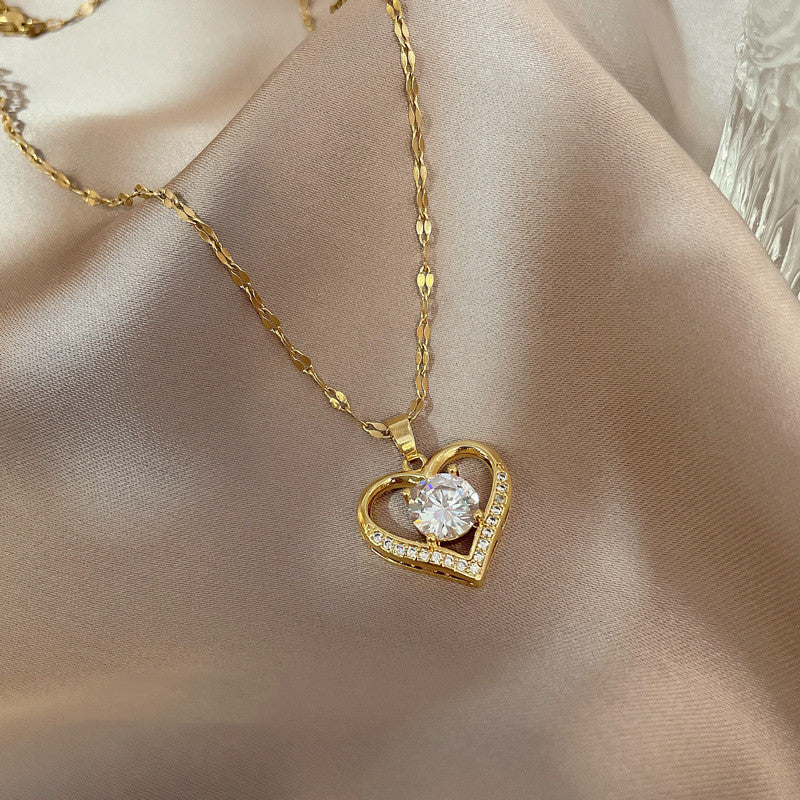 Sparkling Heart Love Necklace - Ideal Gift for Her