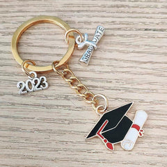 Graduation Series Keychain Customizable Key Ring Metal Bag Purse Charm