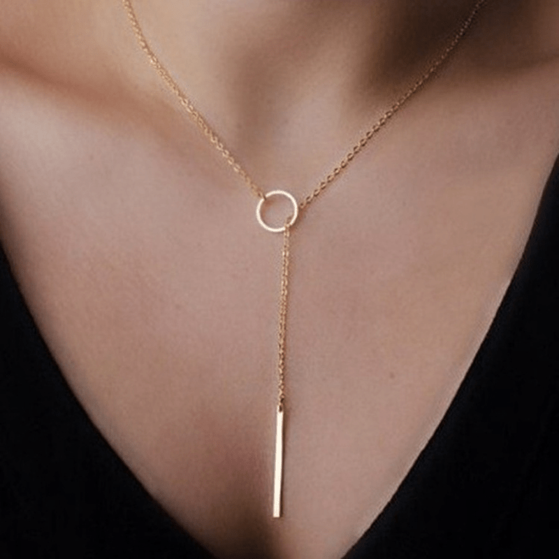 Metal Stick Pendant Necklace - Perfect Mother's Birthday Gift