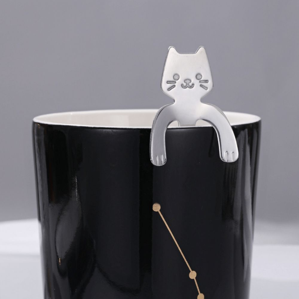 Cat Shaped Stainless Steel Coffee Spoon for Desserts Snacks Ice Cream