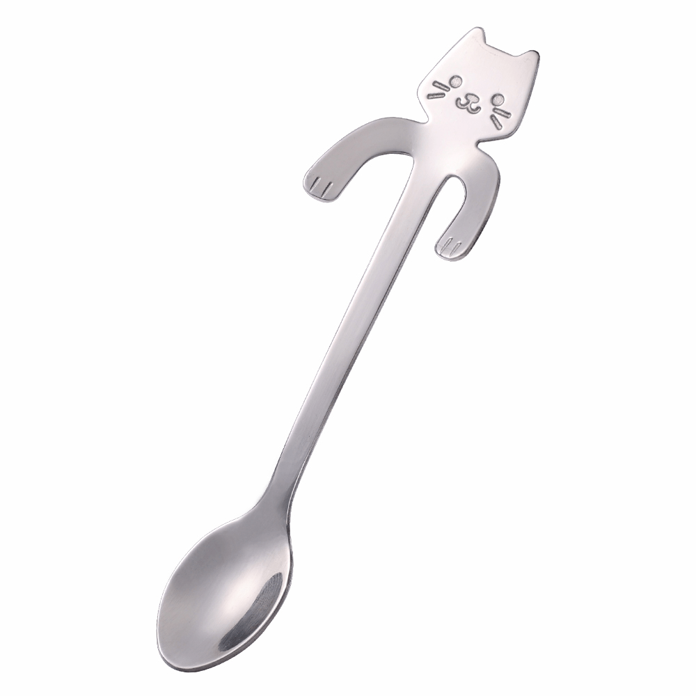 Cat Shaped Stainless Steel Coffee Spoon for Desserts Snacks Ice Cream