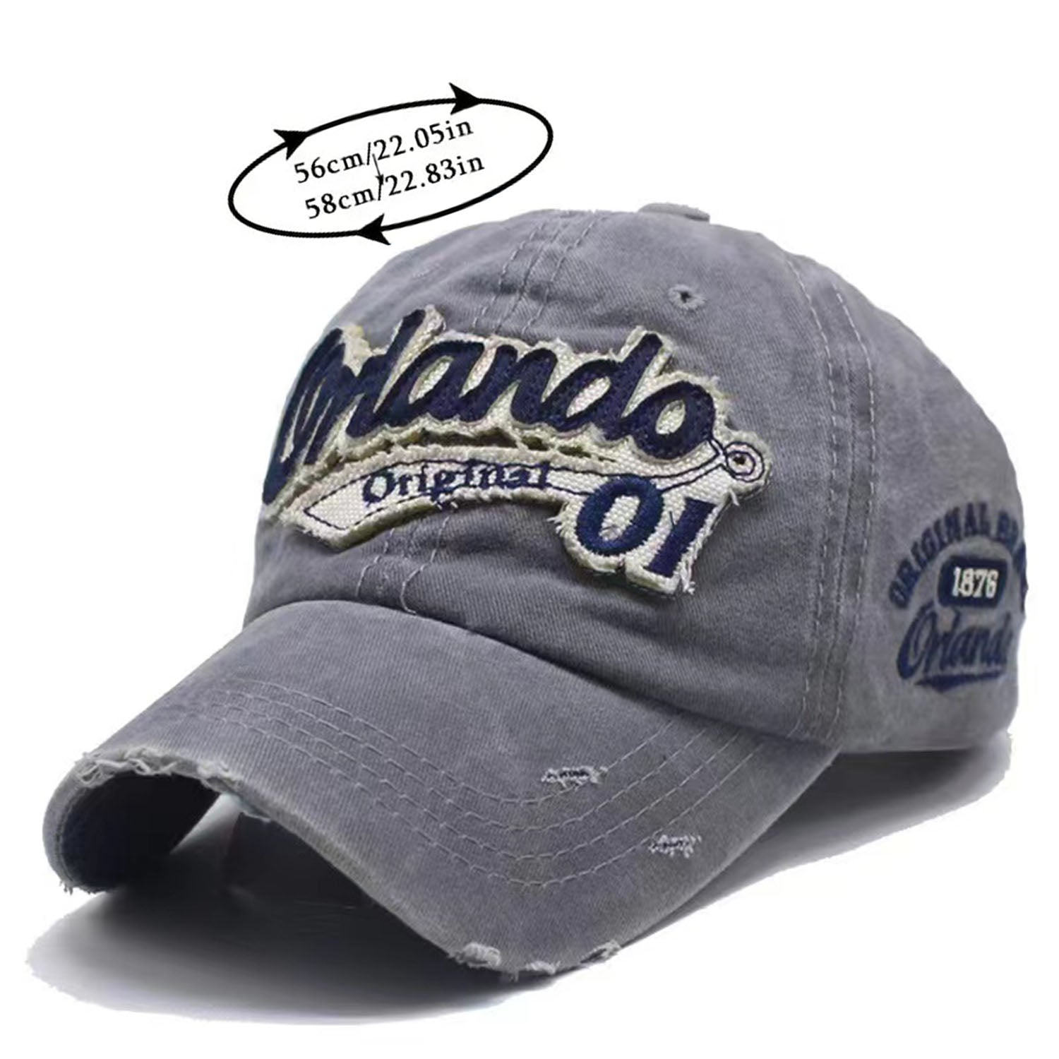Embroidery Baseball Cap Distressed Cotton Sports Hat Vintage Sunscreen Dad Hat