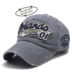 Embroidery Baseball Cap Distressed Cotton Sports Hat Vintage Sunscreen Dad Hat
