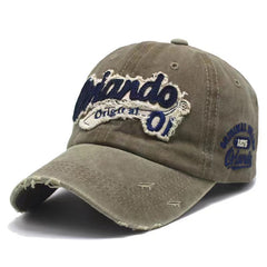 Embroidery Baseball Cap Distressed Cotton Sports Hat Vintage Sunscreen Dad Hat
