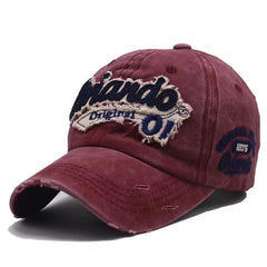 Embroidery Baseball Cap Distressed Cotton Sports Hat Vintage Sunscreen Dad Hat