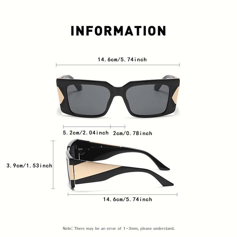 Men's Stylish Square Sunglasses with Wide Frame Legs