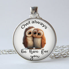 Owls Keychain Owl Always Be There For You Metal Pendant Key Ring Accessories