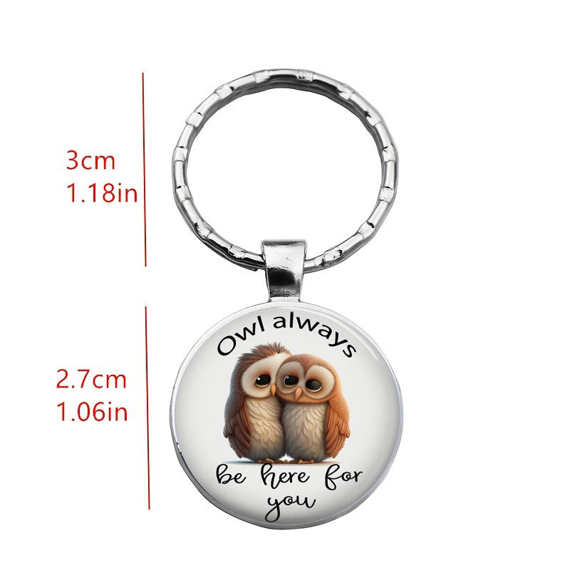 Owls Keychain Owl Always Be There For You Metal Pendant Key Ring Accessories