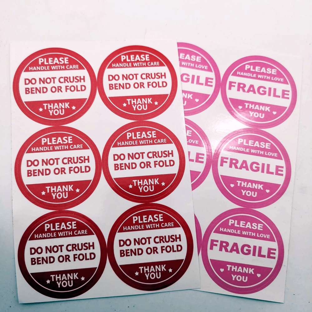 60pcs 2 Inch 51mm Do Not Crush Handle With Love Labels Stickers