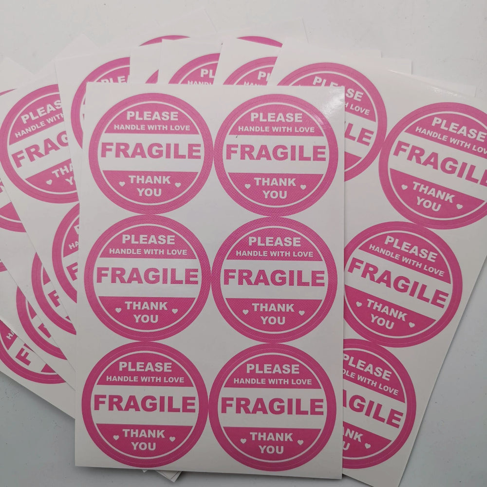 60pcs 2 Inch 51mm Do Not Crush Handle With Love Labels Stickers