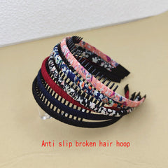 Floral Print Headband Teeth Fixed Hair Band Casual Hair Accessories