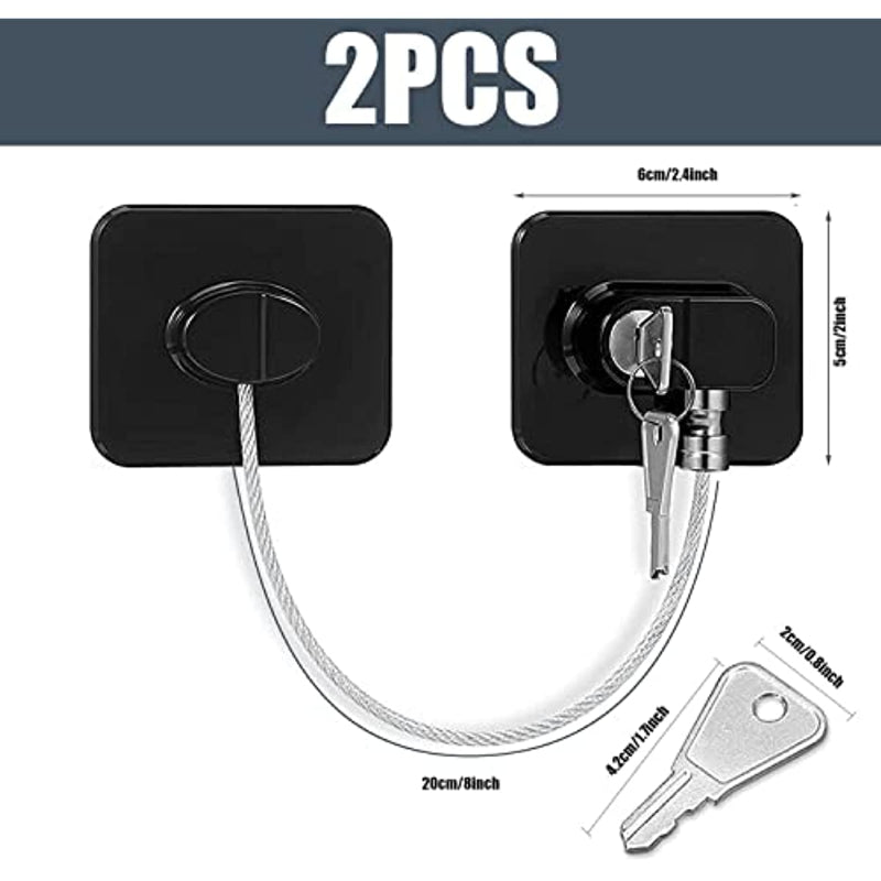 2pcs Refrigerator Locks Child Safety Locks For Fridge Cabinets Drawers